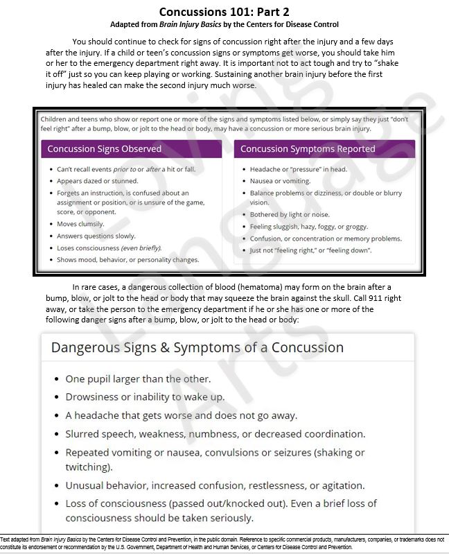 informational text concussion basics
