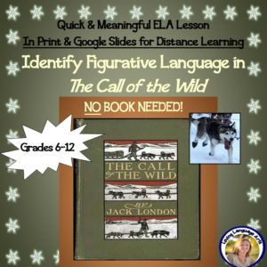 cover call of the wild figurative language lesson