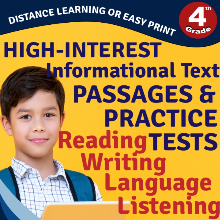 4th grade workbook informational text passages and practice tests