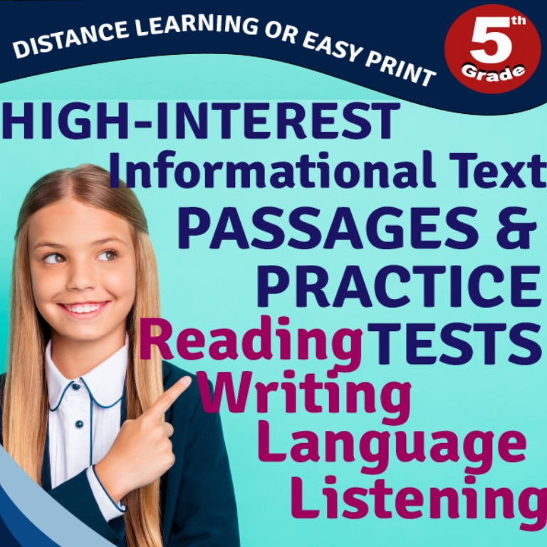 5th grade workbook informational text passages and practice tests