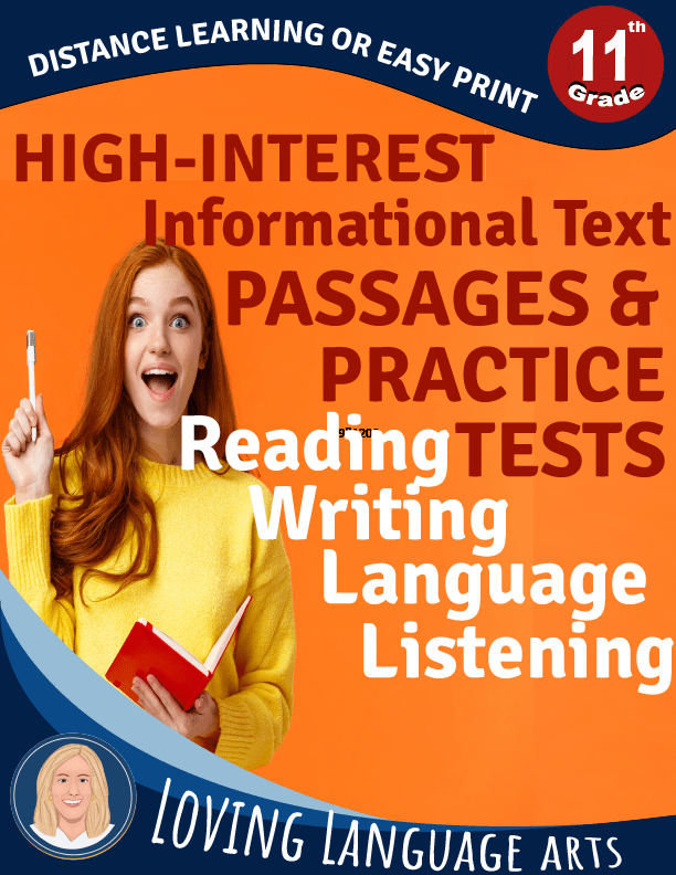 11th grade english language arts test prep workbook