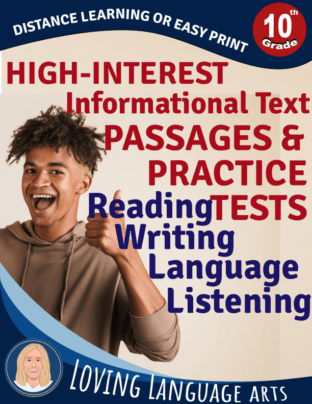 10th grade english language arts test prep workbook