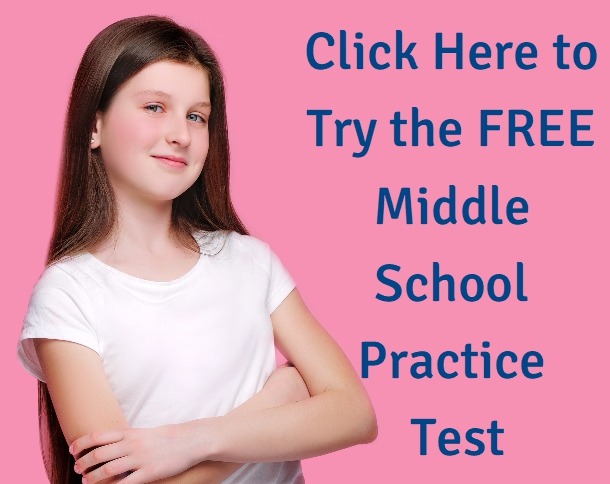 middle school free practice test button