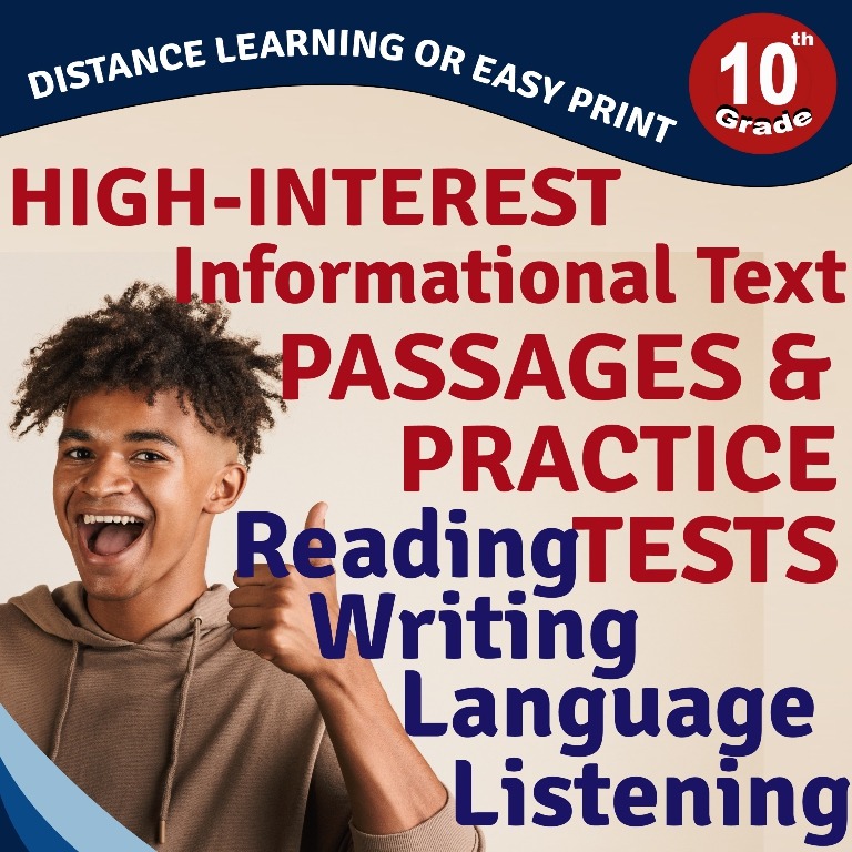 10th grade unformational text passages and practice tests workbook