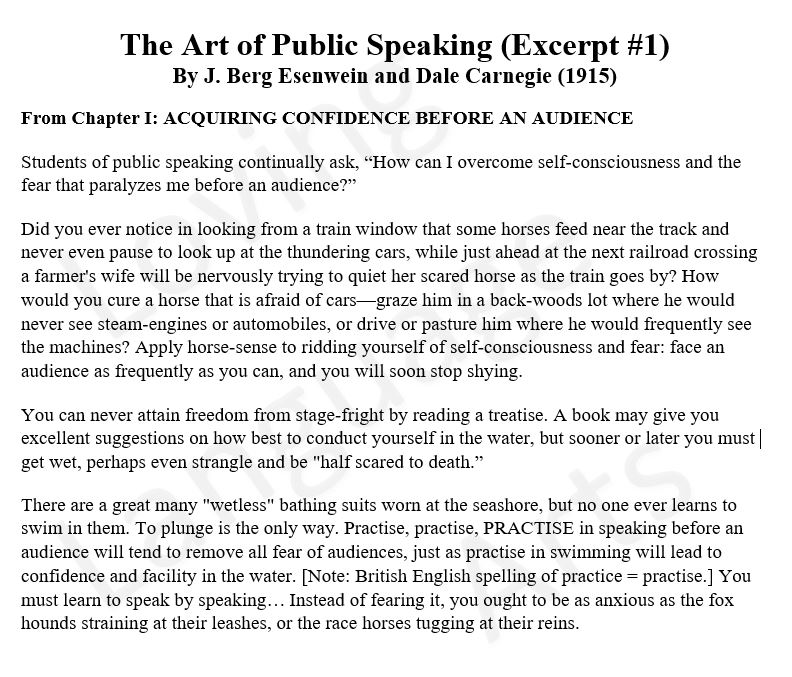 passage art of public speaking chapter 1