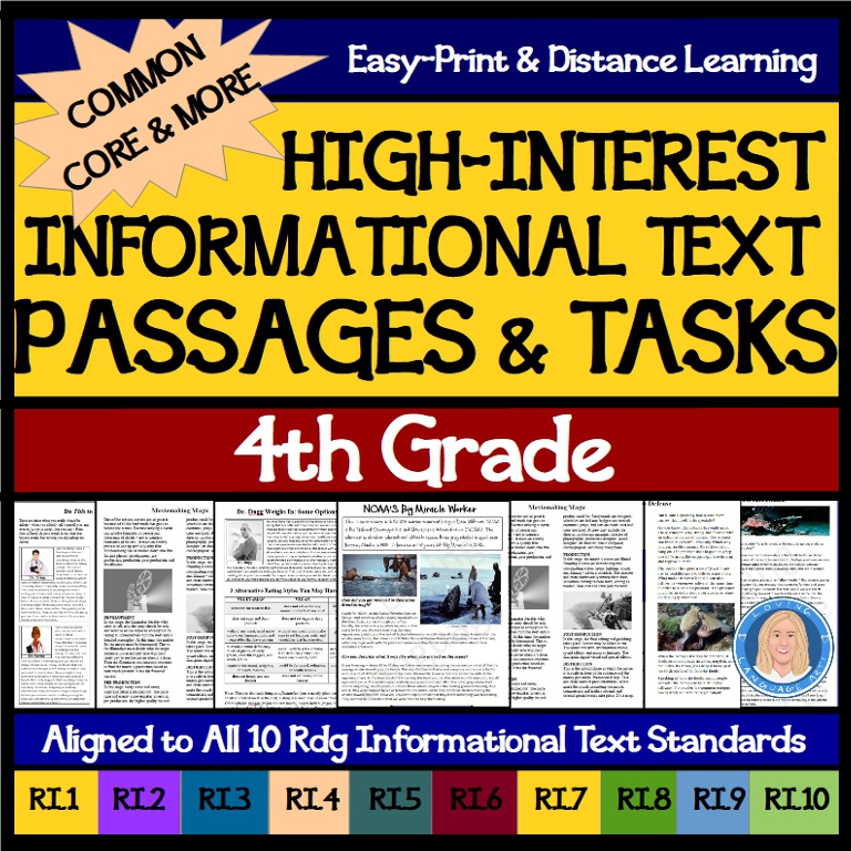 4th grade workbook informational text passages and ela tasks