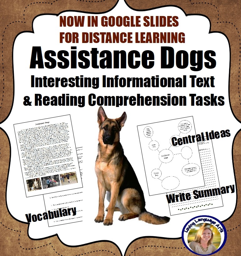 assistance dogs ela reading activities