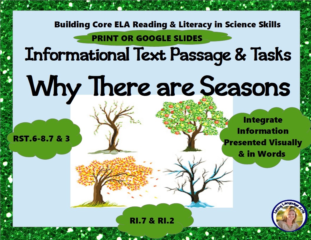 why there are seasons literacy in science ela activities