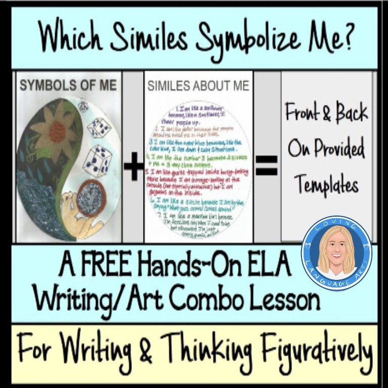 Writing about me symbolically or which similes symbolize me free writing ELA activity grades 5-8