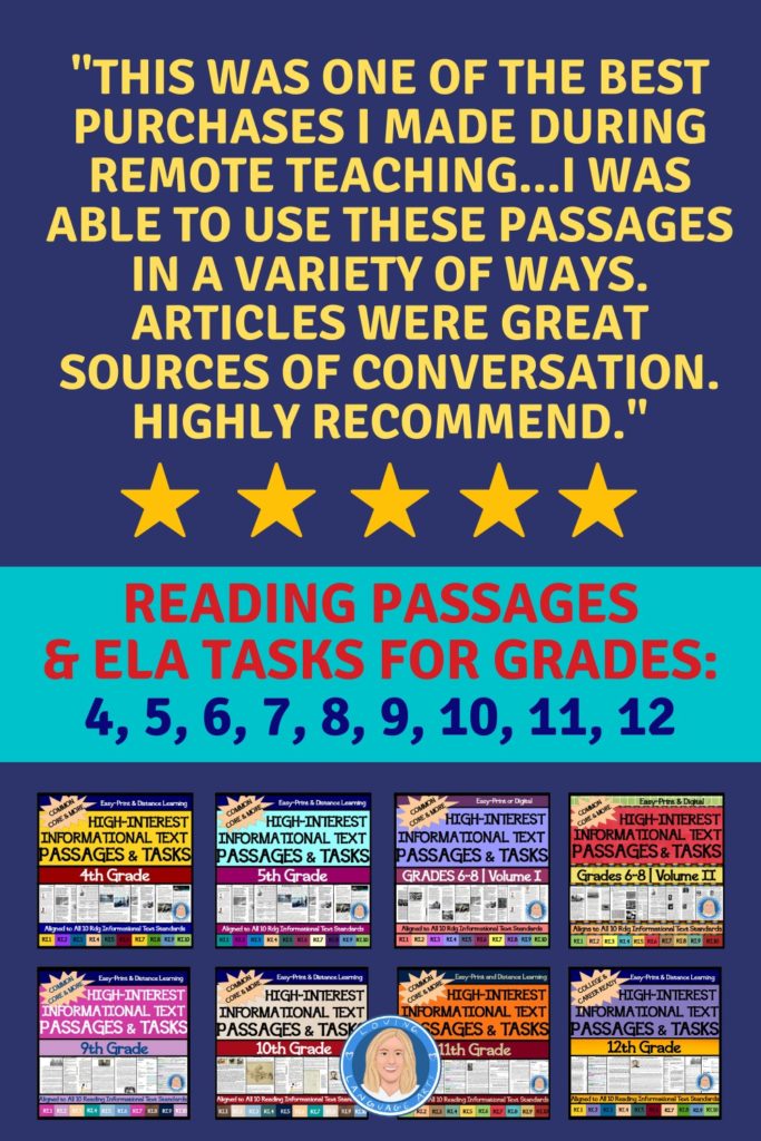 2022 promotional ad for ELA Reading Workbooks Grades 4-12