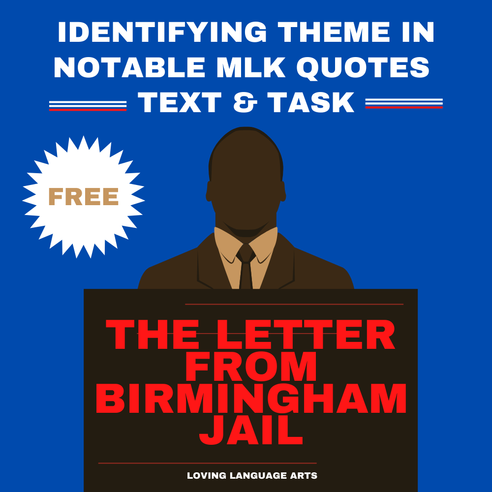 MLK Letter From Birmingham Jail text and task product cover