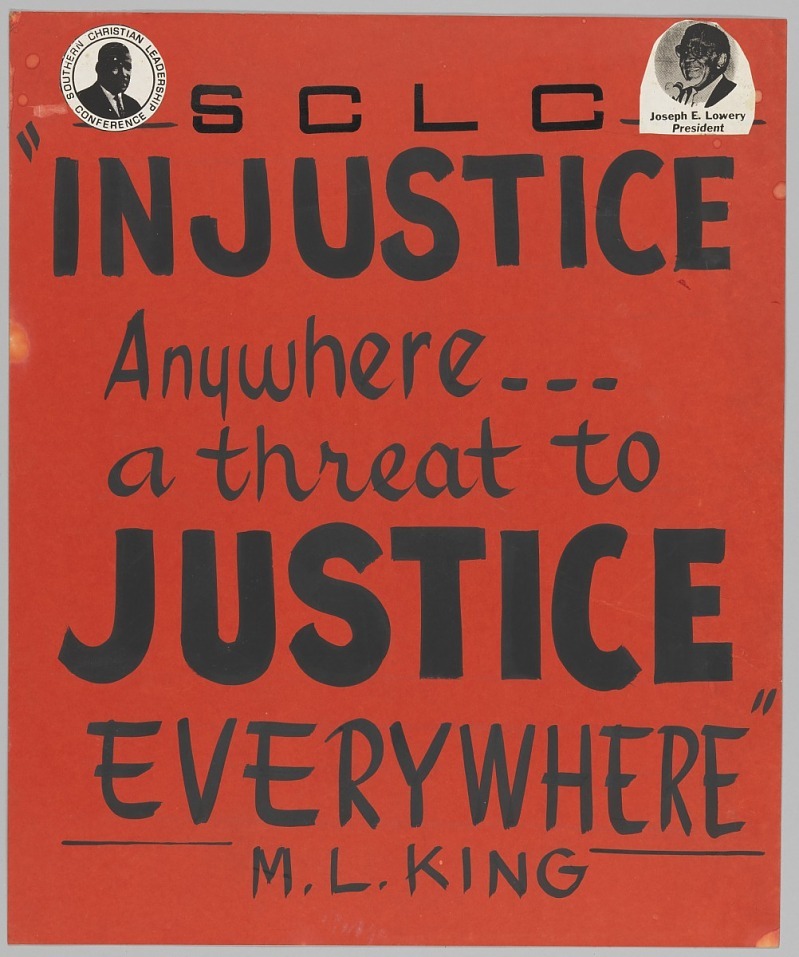 MLK at NCLC Poster "Injustice anywhere is a threat to justice everywhere."