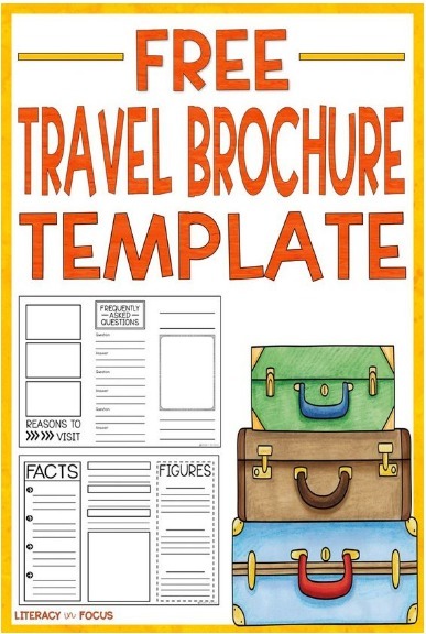 travel brochure template for book report or presentation of information