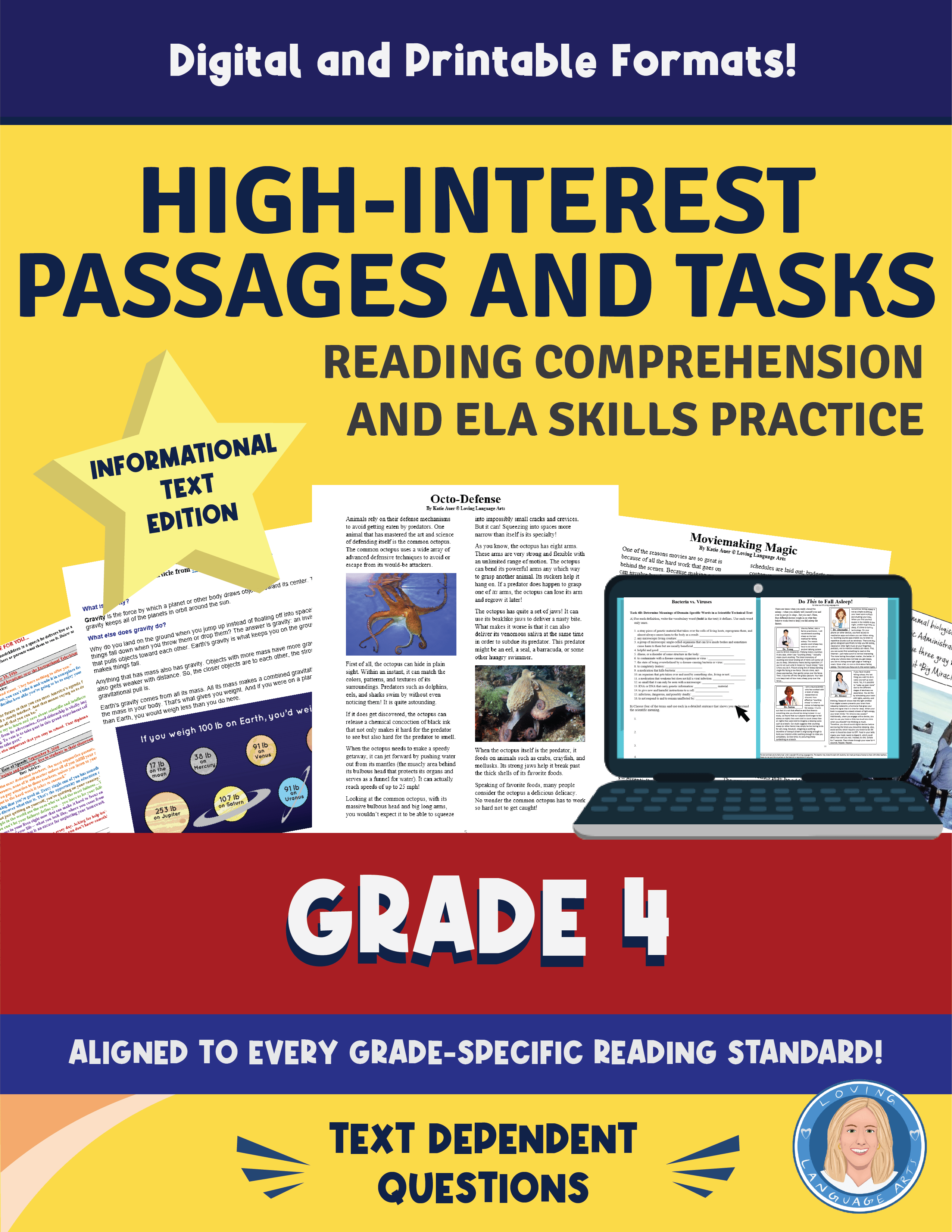 4th grade language arts workbook - High-interest passages and tasks.