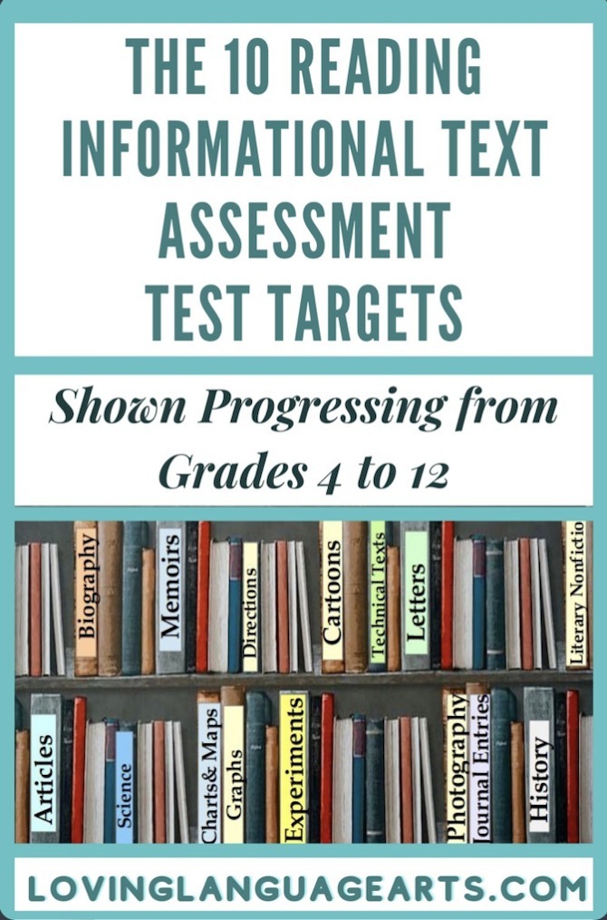 pin for post the 10 reading informational text assessment test targets