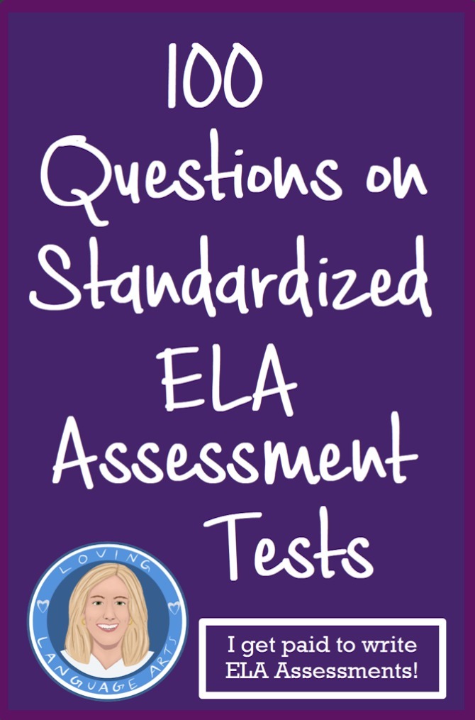 pin for post 100 questions on standardized ela assessment tests