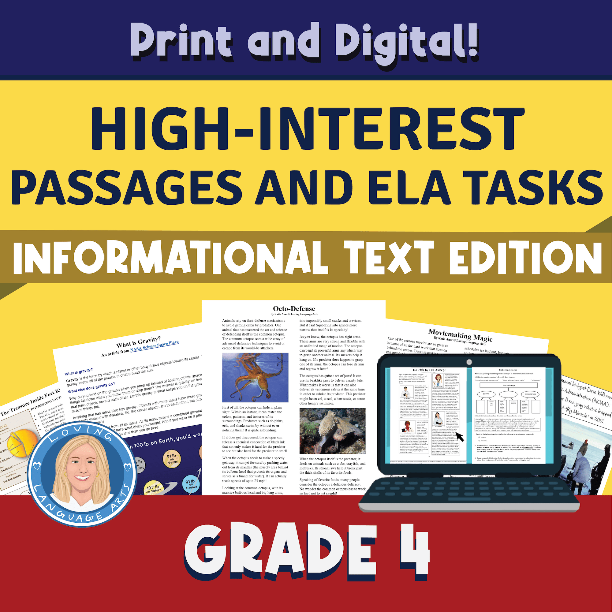 4th grade workbook informational text passages and ela tasks