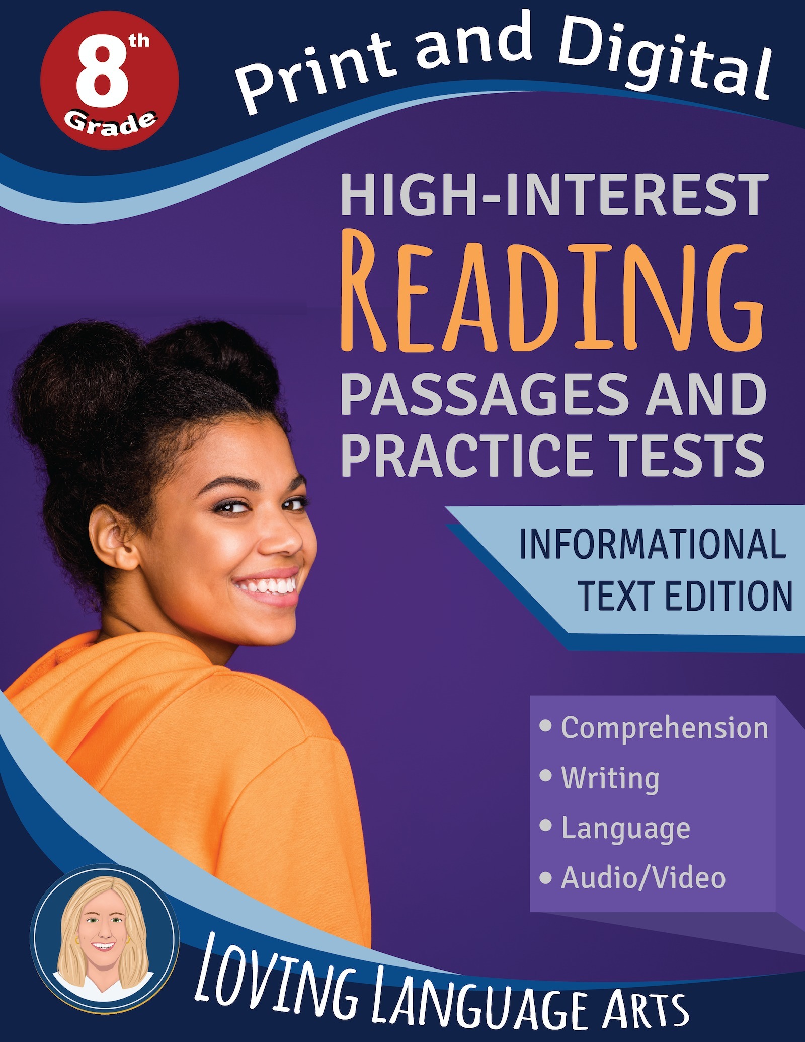 8th grade language arts workbook - High-interest passages and practice tests.
