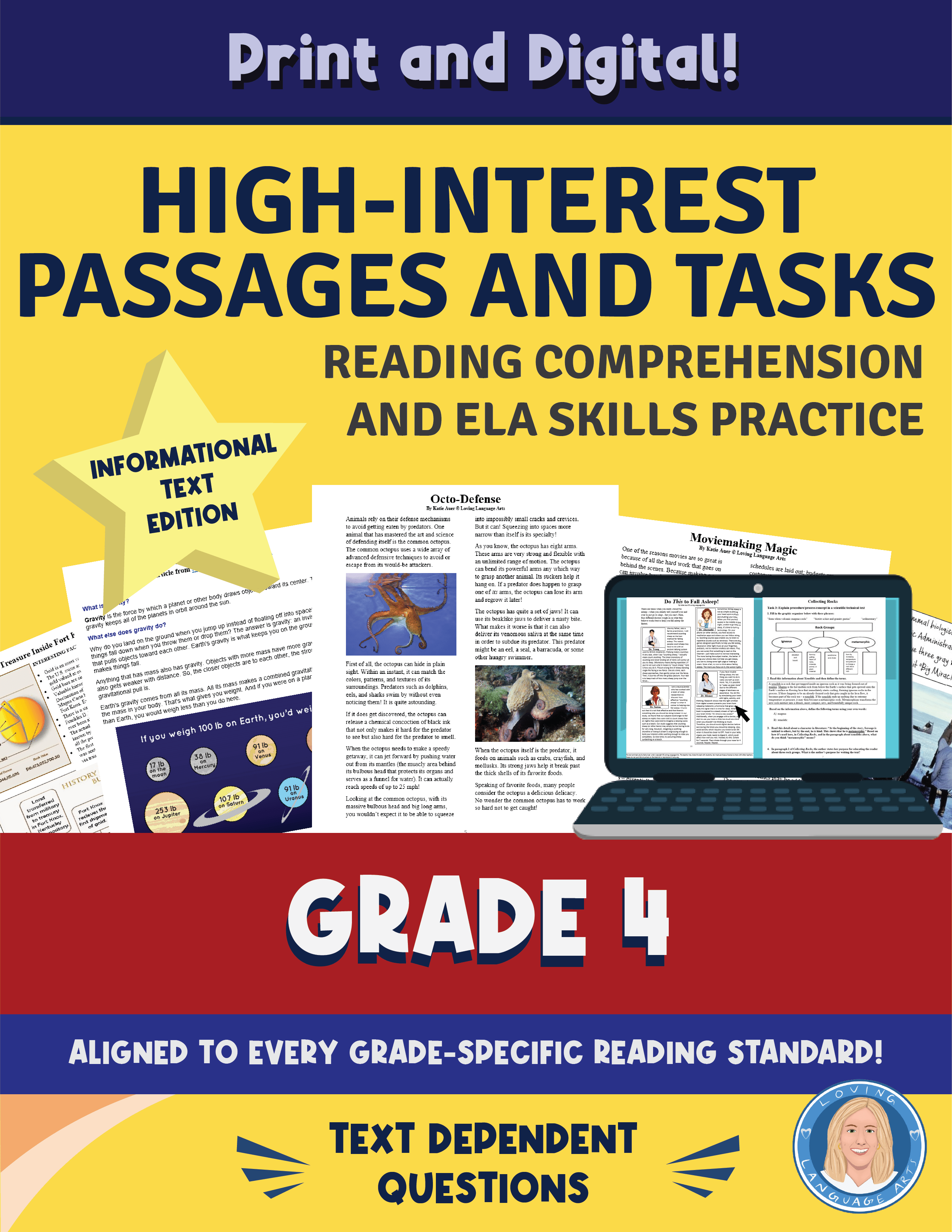 4th grade language arts workbook - High-interest passages and tasks.