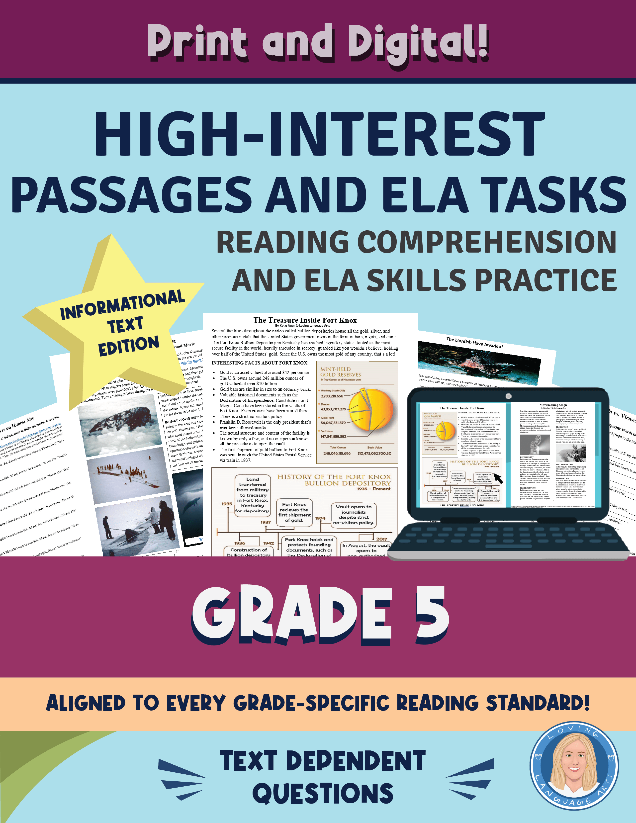 5th grade language arts workbook - High-interest passages and tasks.