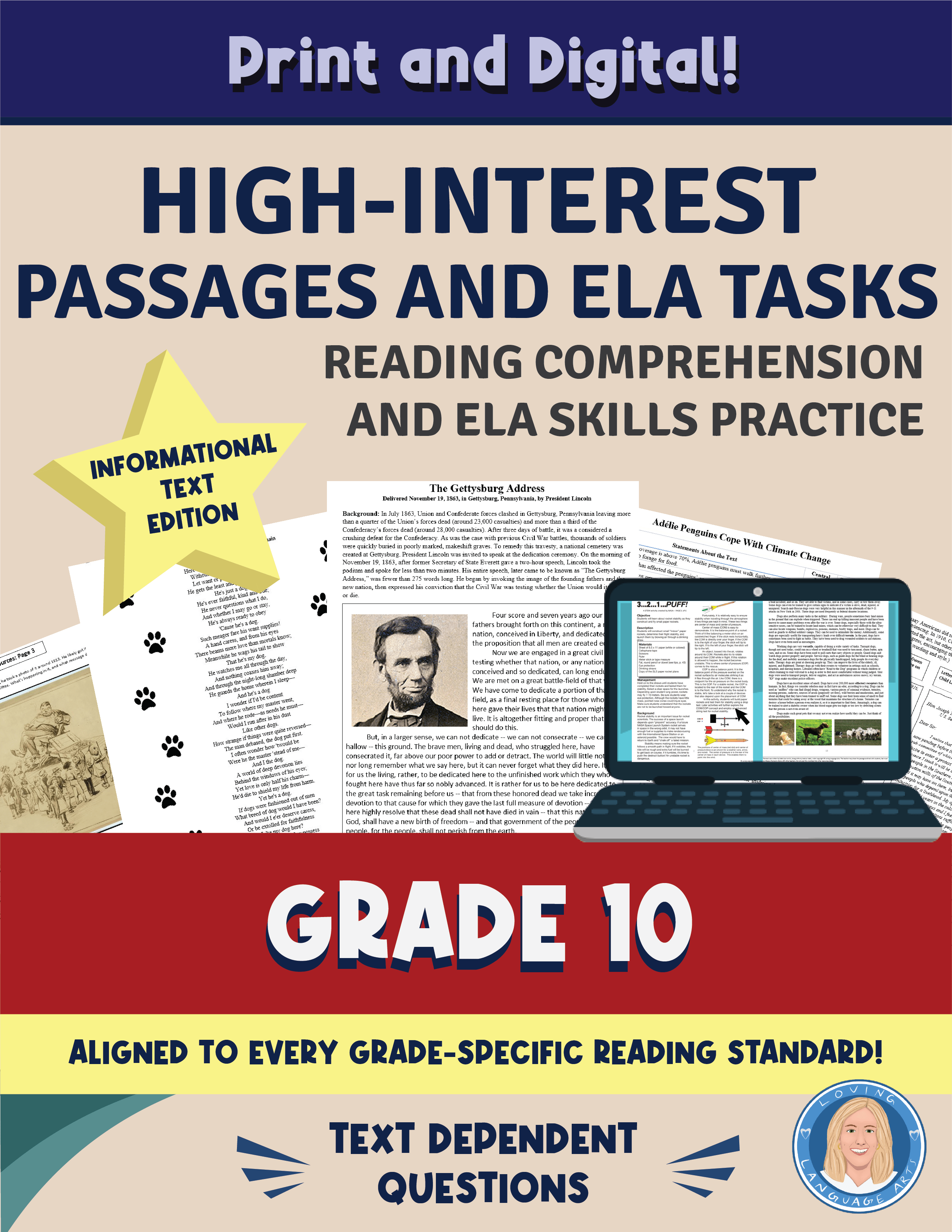 10th grade language arts workbook - High-interest passages and tasks.