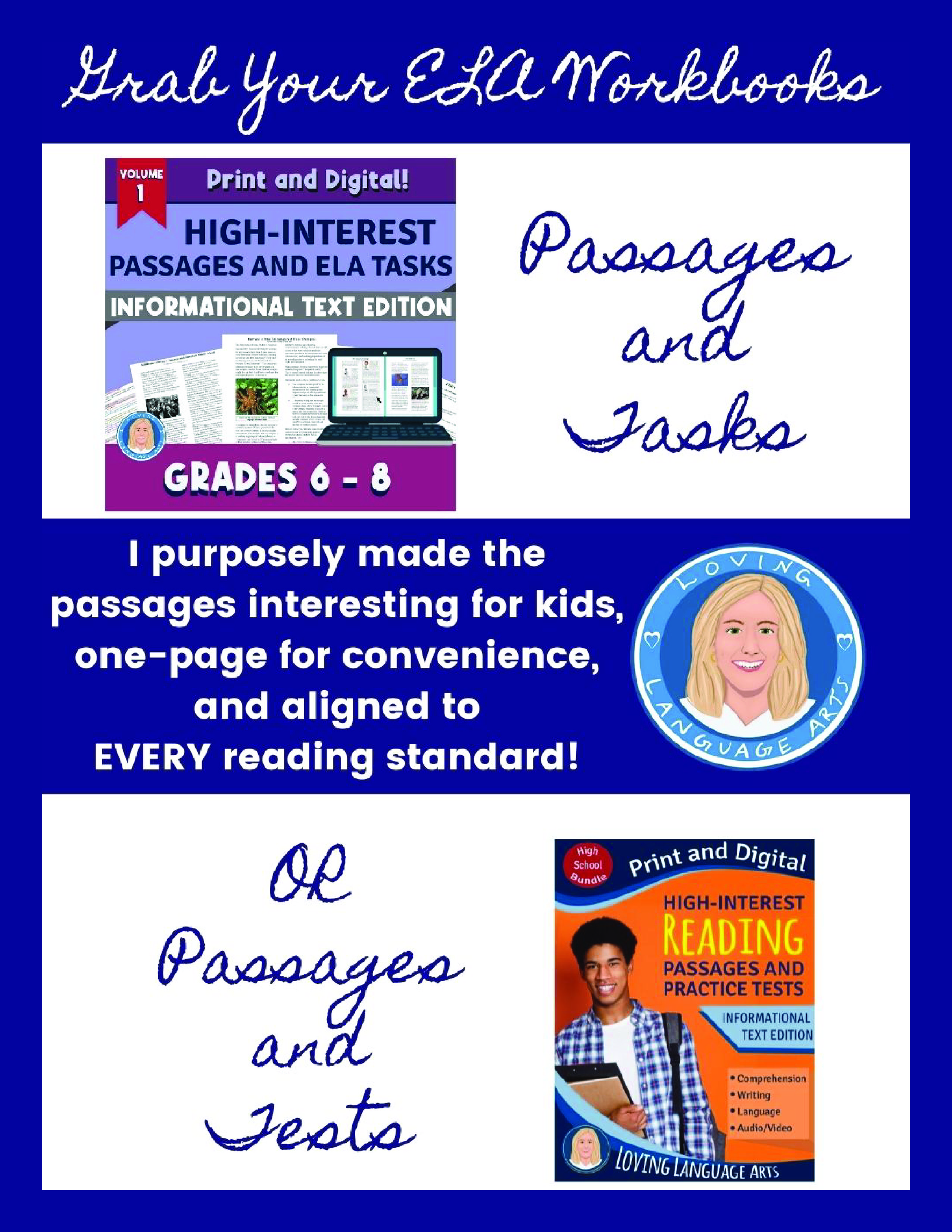 Reading Informational Text Passages Workbooks Promotional Page